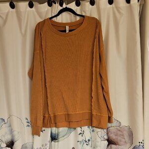 Women's Long Sleeve Top - Tan